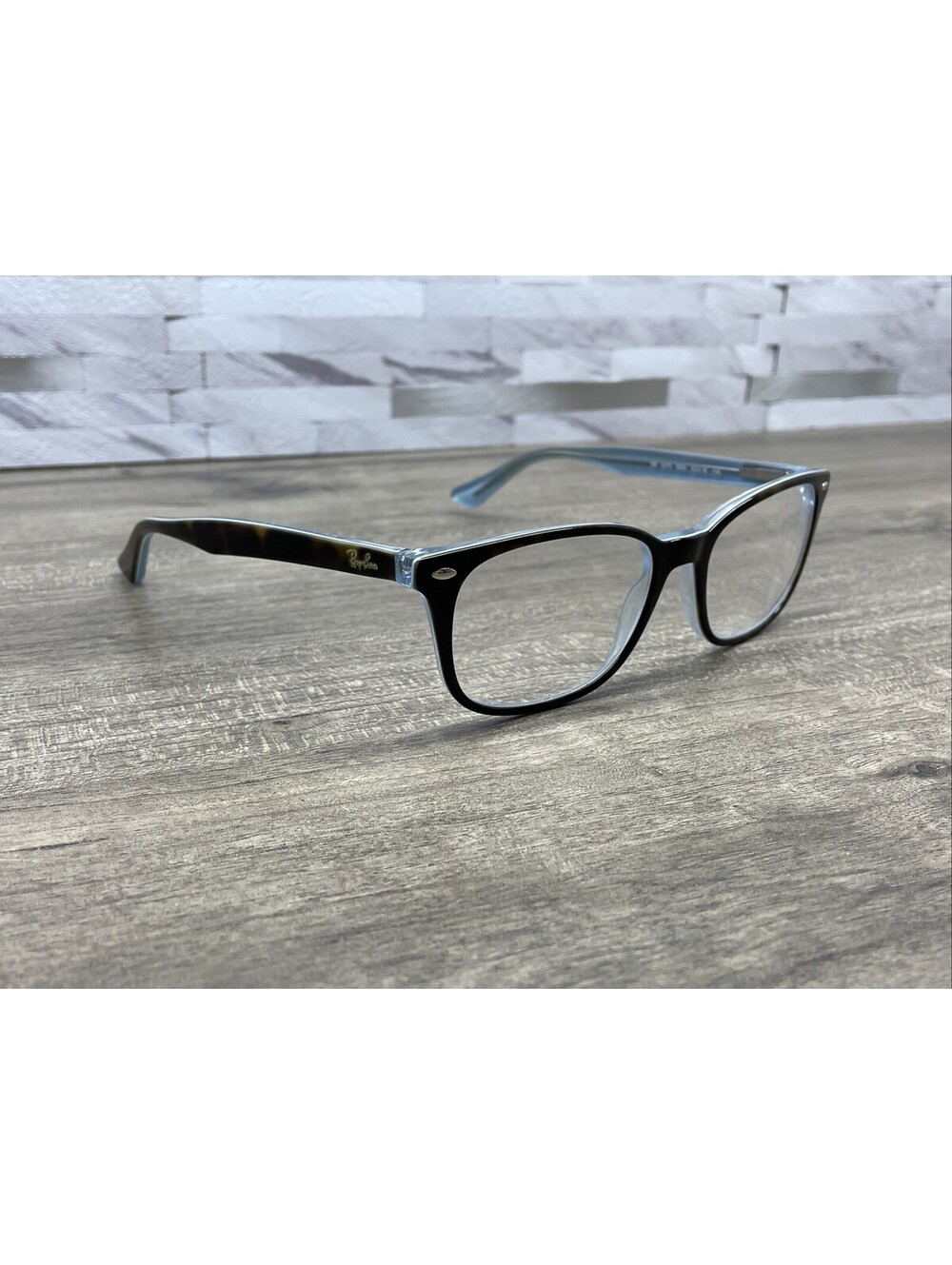 Ray-Ban RB 5375 5883 Tortoise Shell Blue Square Eyeglasses Frames 53-18-145